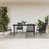 vidaXL 3-Piece Garden Dining Set Textilene and Steel Black