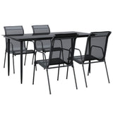 vidaXL 3-Piece Garden Dining Set Textilene and Steel Black