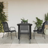 vidaXL 3-piece Garden Lounge Set Textilene and Steel Black