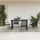 vidaXL 3-piece Garden Lounge Set Textilene and Steel Black