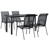 vidaXL 3-piece Garden Lounge Set Textilene and Steel Black