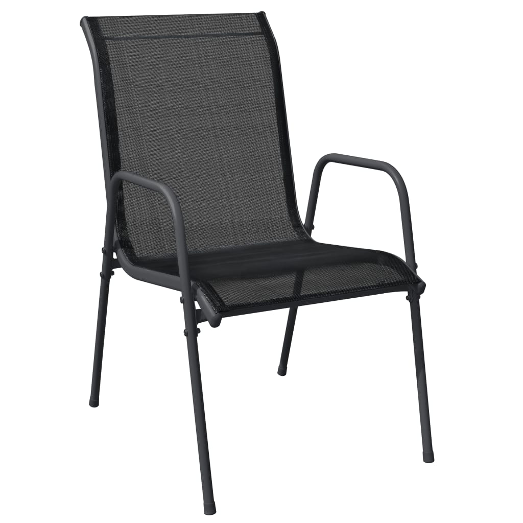 vidaXL 3-piece Garden Lounge Set Textilene and Steel Black