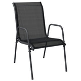 vidaXL 3-piece Garden Lounge Set Textilene and Steel Black