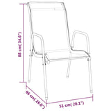 vidaXL 3-piece Garden Lounge Set Textilene and Steel Black