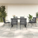vidaXL 3-piece Garden Lounge Set Textilene and Steel Black