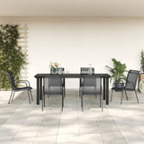 vidaXL 3-piece Garden Lounge Set Textilene and Steel Black
