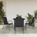 vidaXL 3-Piece Garden Dining Set Textilene and Steel Black