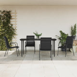 vidaXL 3-Piece Garden Dining Set Textilene and Steel Black