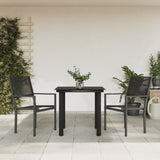 vidaXL 3-piece Garden Lounge Set Textilene and Steel Black