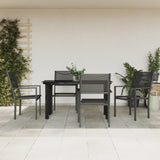 vidaXL 3-piece Garden Lounge Set Textilene and Steel Black