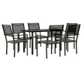 vidaXL 3-piece Garden Lounge Set Textilene and Steel Black