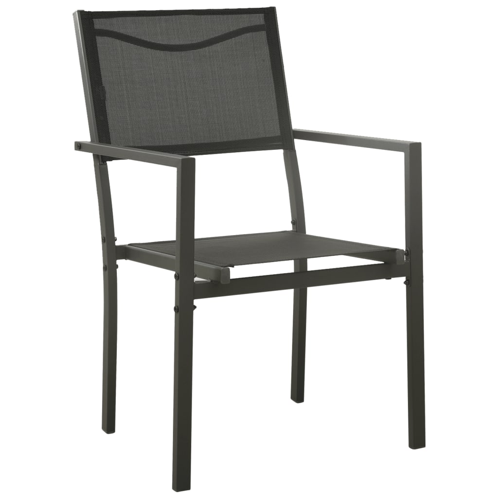 vidaXL 3-piece Garden Lounge Set Textilene and Steel Black