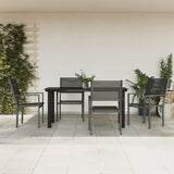 vidaXL 3-piece Garden Lounge Set Textilene and Steel Black