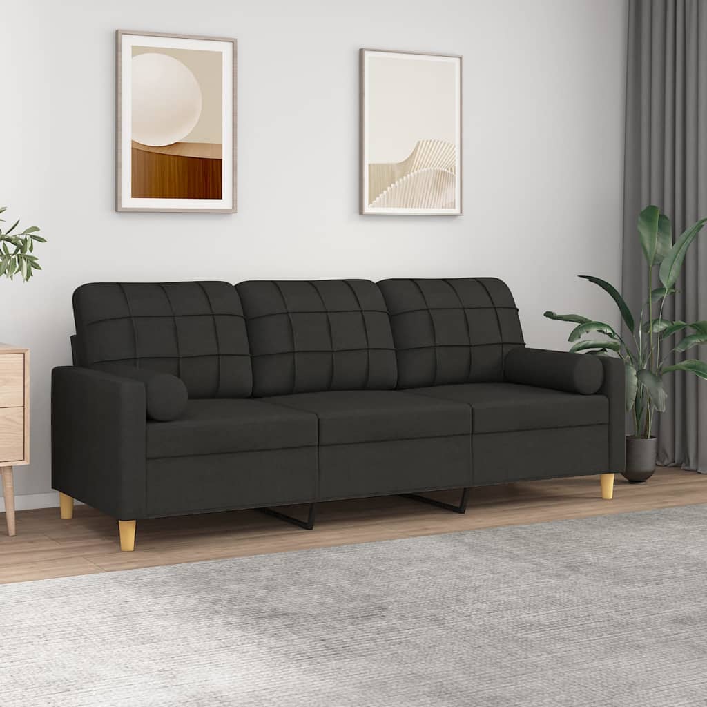 vidaXL Tweezitsbank met sierkussens 120 cm stof lichtgrijs