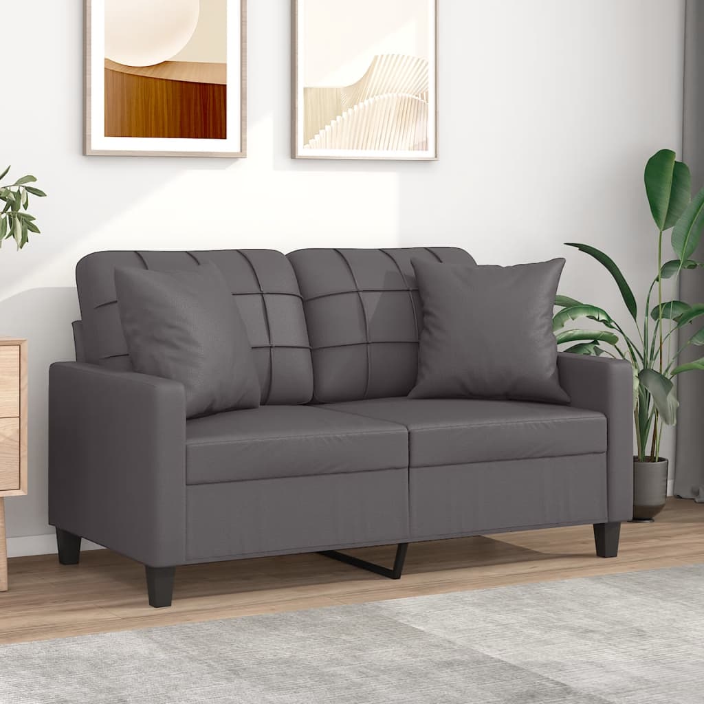 vidaXL Tweezitsbank met sierkussens 120 cm kunstleer zwart