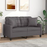 vidaXL Tweezitsbank met sierkussens 120 cm kunstleer zwart