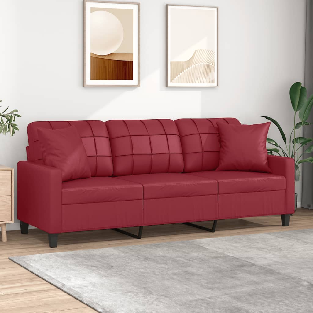 vidaXL Tweezitsbank met sierkussens 120 cm kunstleer zwart