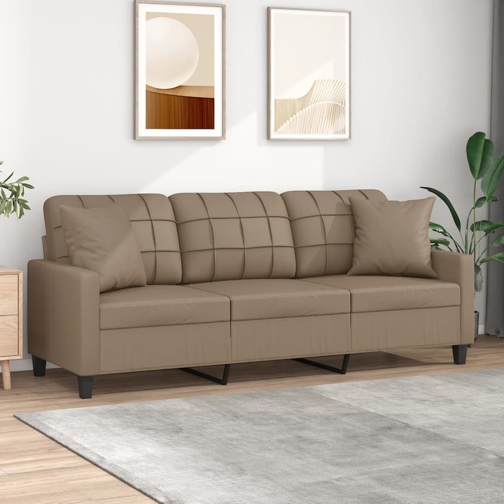 vidaXL Tweezitsbank met sierkussens 120 cm kunstleer zwart