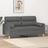 vidaXL Tweezitsbank met sierkussens 120 cm stof lichtgrijs