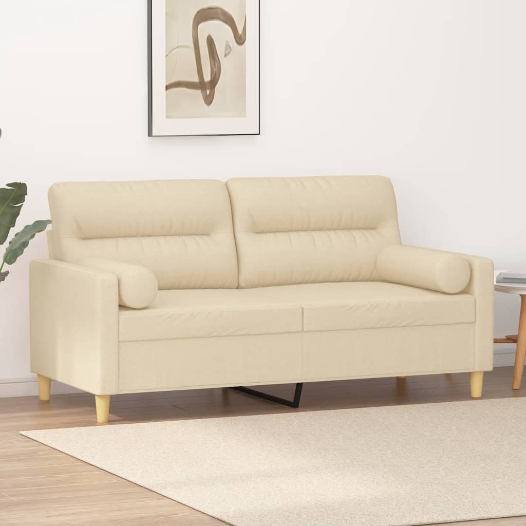 vidaXL Tweezitsbank met sierkussens 120 cm stof lichtgrijs