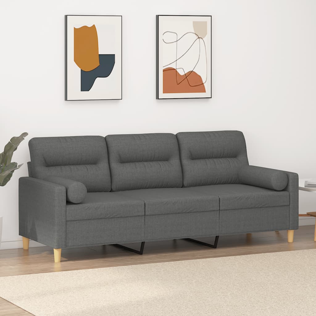 vidaXL Tweezitsbank met sierkussens 120 cm stof lichtgrijs