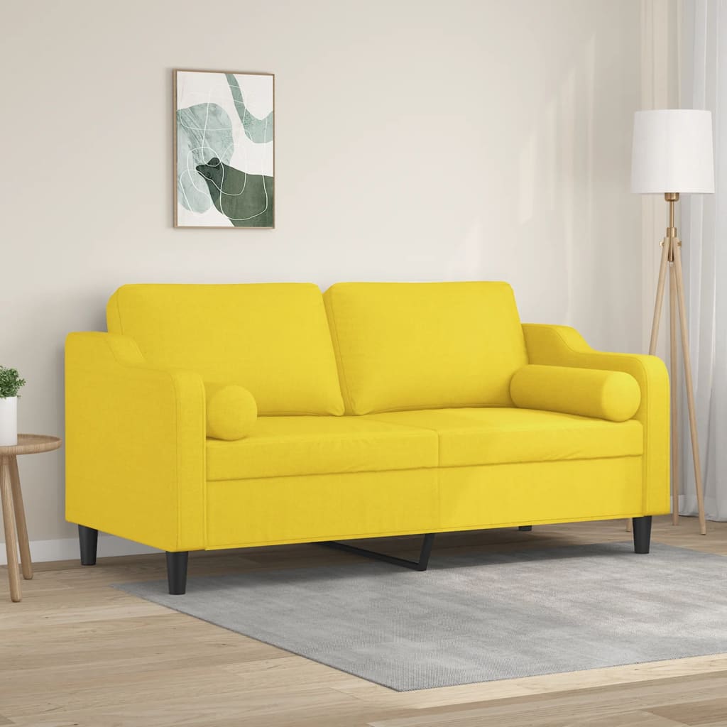 vidaXL Tweezitsbank met sierkussens 120 cm stof lichtgrijs