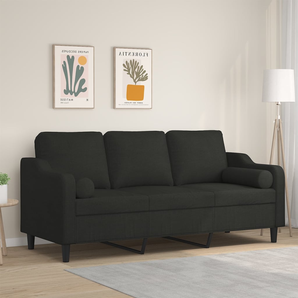 vidaXL Tweezitsbank met sierkussens 120 cm stof lichtgrijs