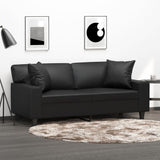 vidaXL Tweezitsbank met sierkussens 120 cm kunstleer zwart