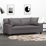 vidaXL Tweezitsbank met sierkussens 120 cm kunstleer zwart