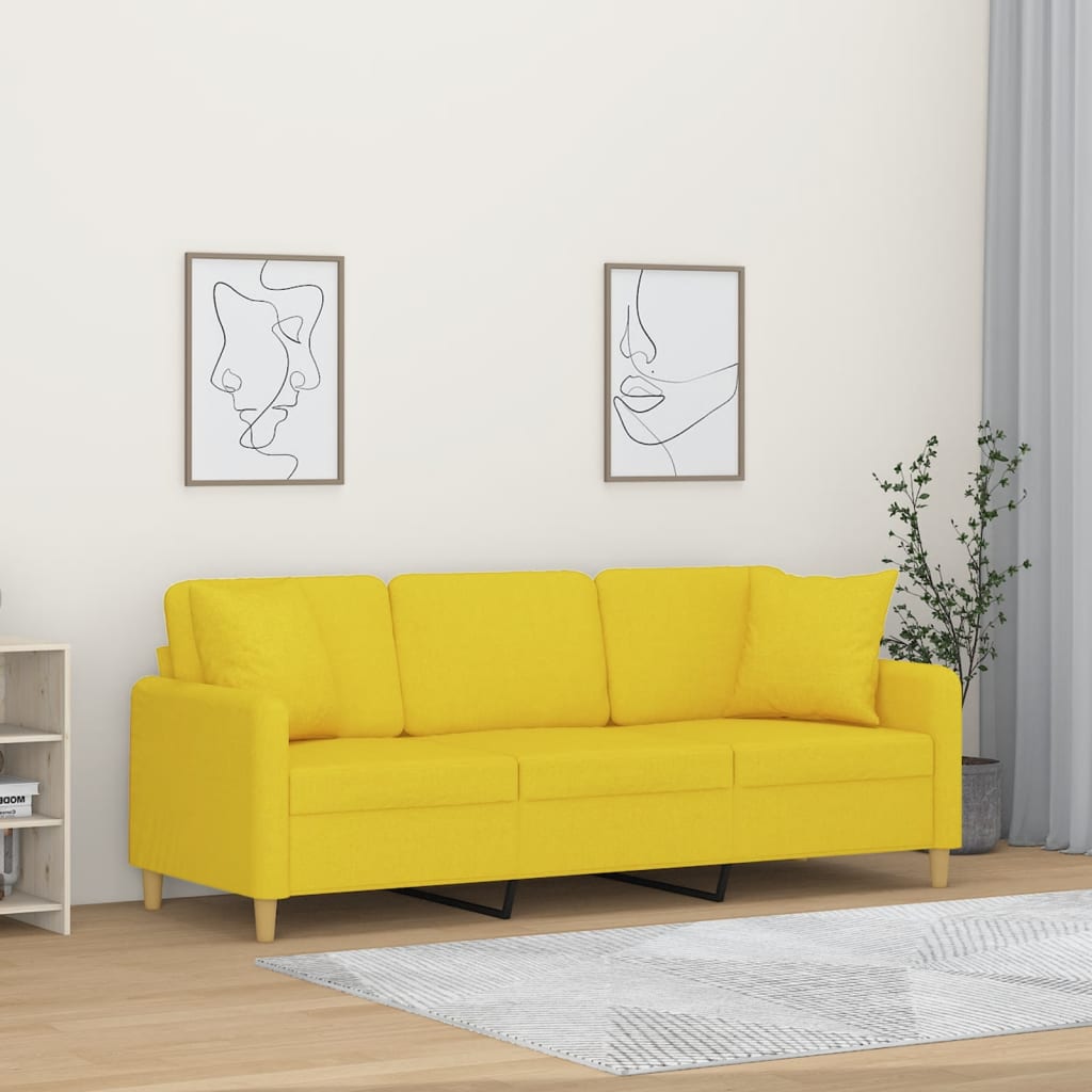 vidaXL Tweezitsbank met sierkussens 120 cm stof lichtgrijs