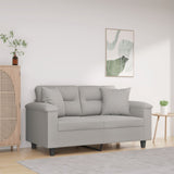 vidaXL Tweezitsbank met kussens 120 cm microvezelstof taupe
