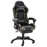 vidaXL Racestoel kunstleer zwart en camouflage