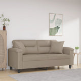 vidaXL Tweezitsbank met kussens 120 cm microvezelstof taupe