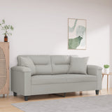 vidaXL Tweezitsbank met kussens 120 cm microvezelstof taupe