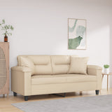vidaXL Tweezitsbank met kussens 120 cm microvezelstof taupe