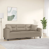 vidaXL Tweezitsbank met kussens 120 cm microvezelstof taupe