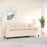 vidaXL Tweezitsbank met kussens 120 cm microvezelstof taupe