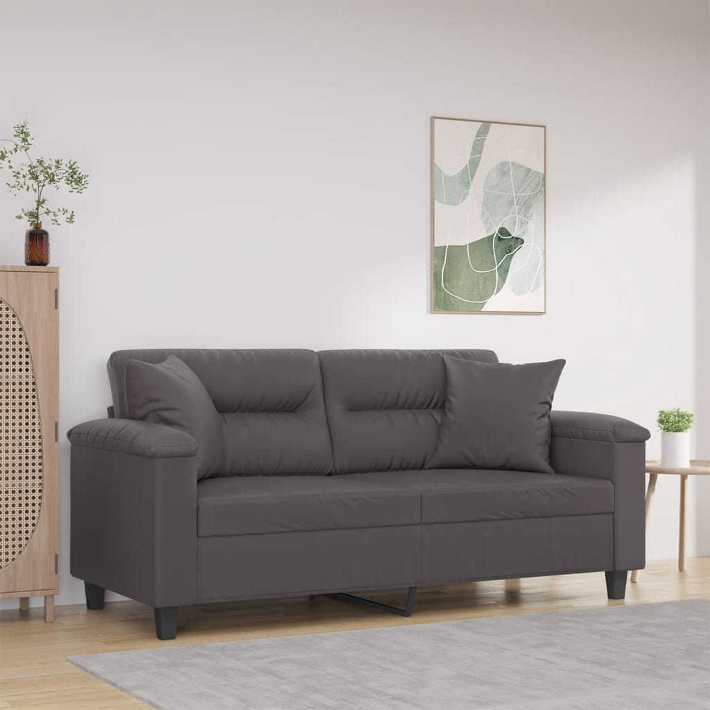vidaXL Tweezitsbank met sierkussens 120 cm kunstleer zwart