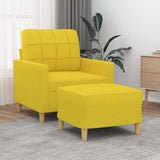 vidaXL Fauteuil met voetenbank 60 cm stof lichtgrijs