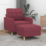 vidaXL Fauteuil met voetenbank 60 cm stof lichtgrijs