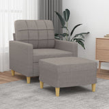 vidaXL Fauteuil met voetenbank 60 cm stof lichtgrijs