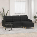 vidaXL Three-Seater Sofa with Footstool 180 cm Fabric Light Grey