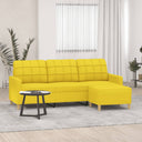 vidaXL Three-Seater Sofa with Footstool 180 cm Fabric Light Grey