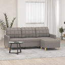 vidaXL Three-Seater Sofa with Footstool 180 cm Fabric Light Grey