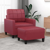 vidaXL Fauteuil met voetenbank 60 cm kunstleer zwart