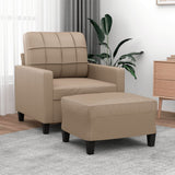 vidaXL Fauteuil met voetenbank 60 cm kunstleer zwart