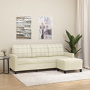 vidaXL Three-Seater Sofa with Footrest 180 cm Artificial Leather Black