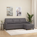 vidaXL Three-Seater Sofa with Footrest 180 cm Artificial Leather Black