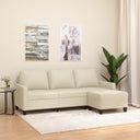 vidaXL Three-Seater Sofa with Footrest 180 cm Artificial Leather Black