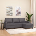 vidaXL Three-Seater Sofa with Footrest 180 cm Artificial Leather Black